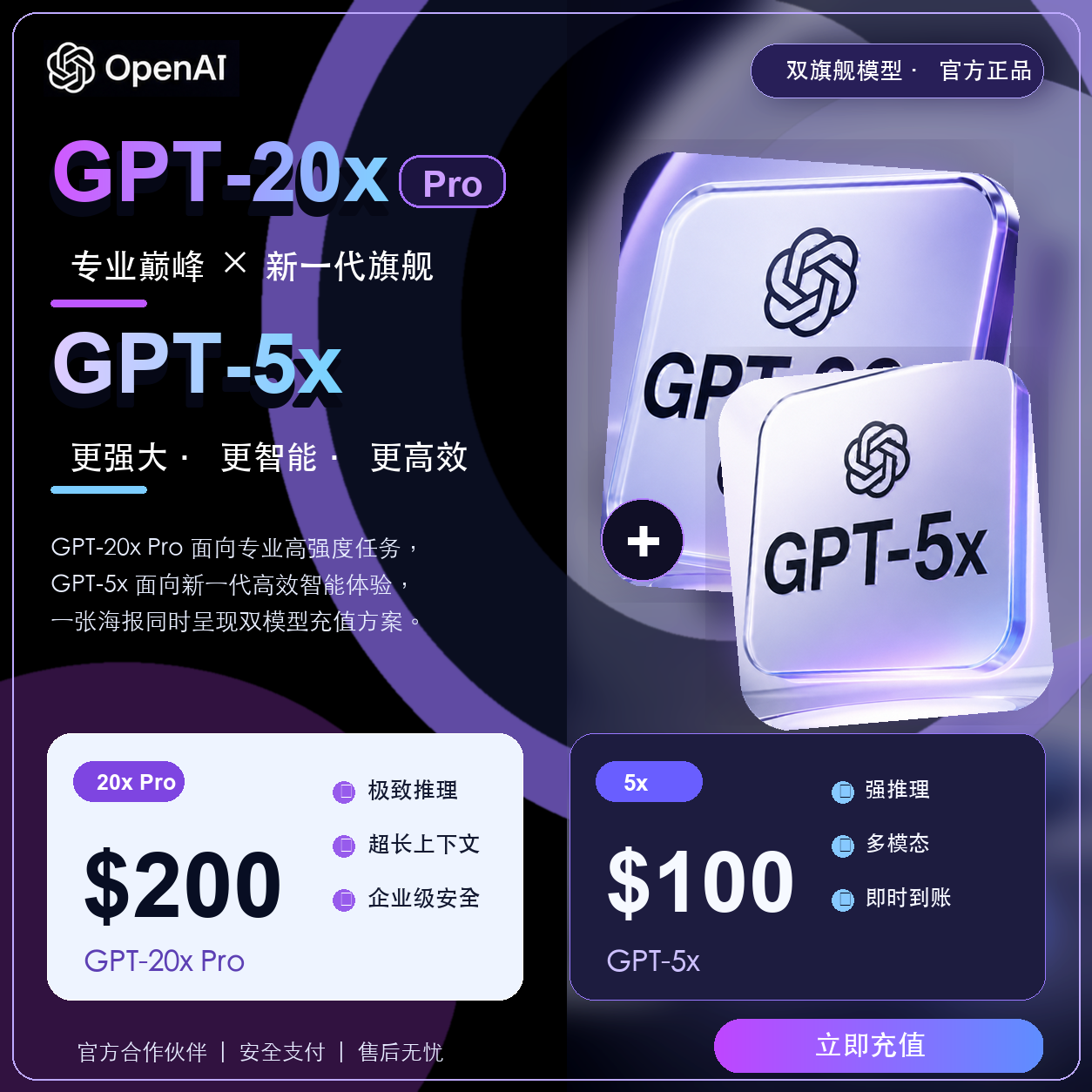 ChatGPTPro5X/ChatGPTPro20X月卡｜官方充值｜1个月｜正规充值【质保30天】